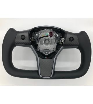 Model 3 / Model Y - Yoke Style Carbon Fiber Nappa Steering Wheel (no heat function)