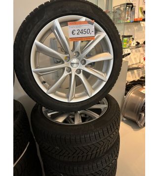 Model 3 19" Silver Turbine wheel set with winter tires