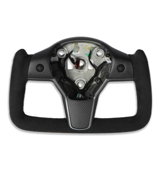 Model 3 / Model Y - Yoke Style Carbon Fiber Alcantara Steering Wheel (no heat function)