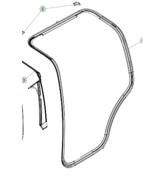 Primary Body Seal Right hand Rear PLASTIC RACETRACK