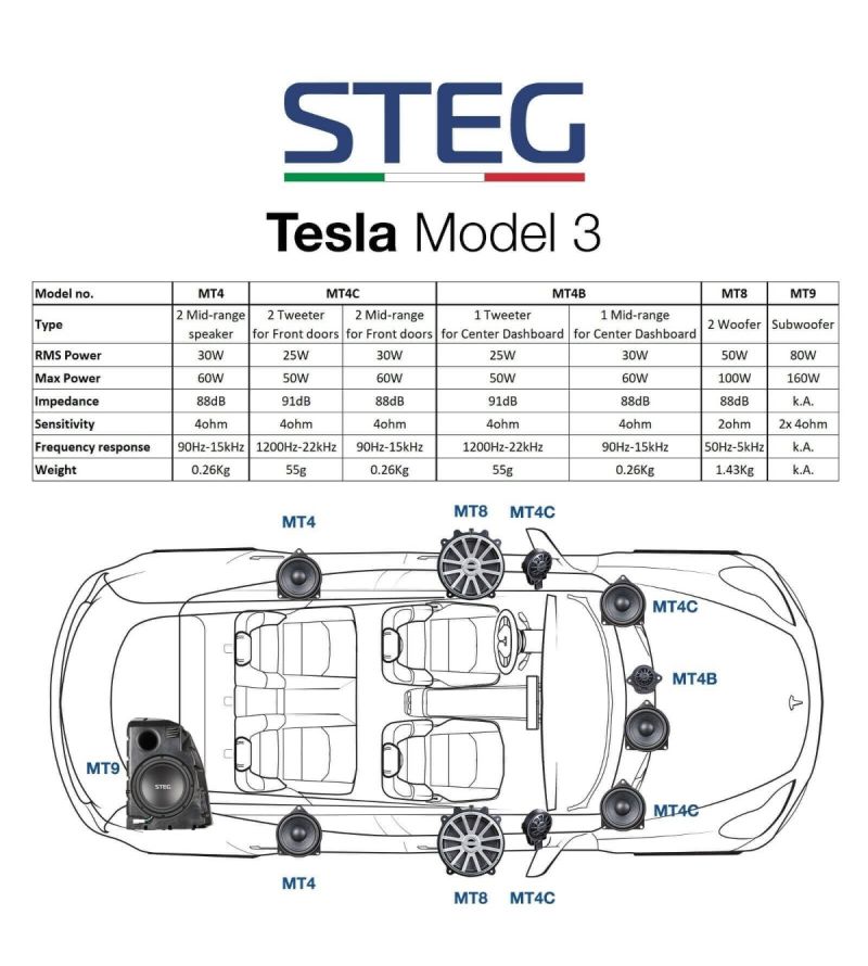 Audio upgrade for Tesla Model 3 Premium - Tesland