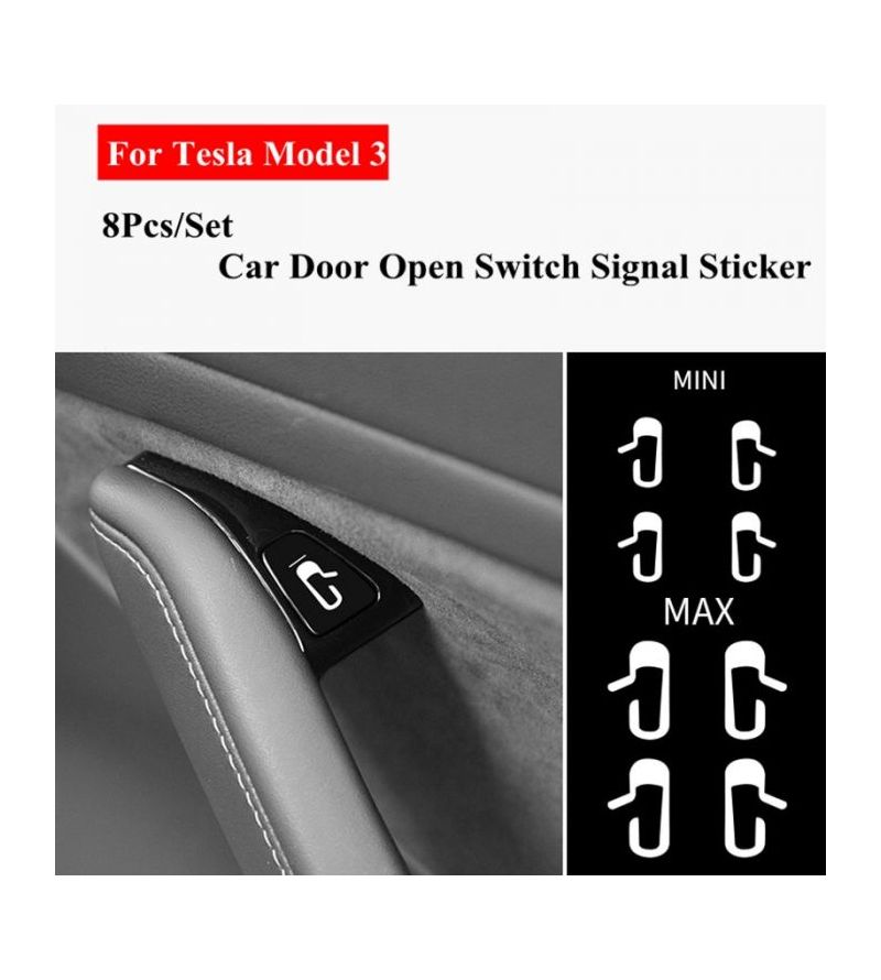 Door-open Button Stickers (8pc) for Tesla Model 3/Y - Torque Alliance