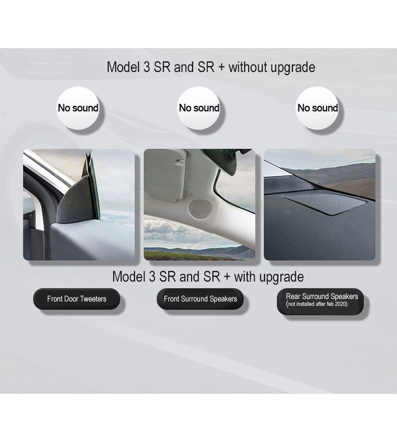 Tesla model 3 on sale sr+ speaker upgrade